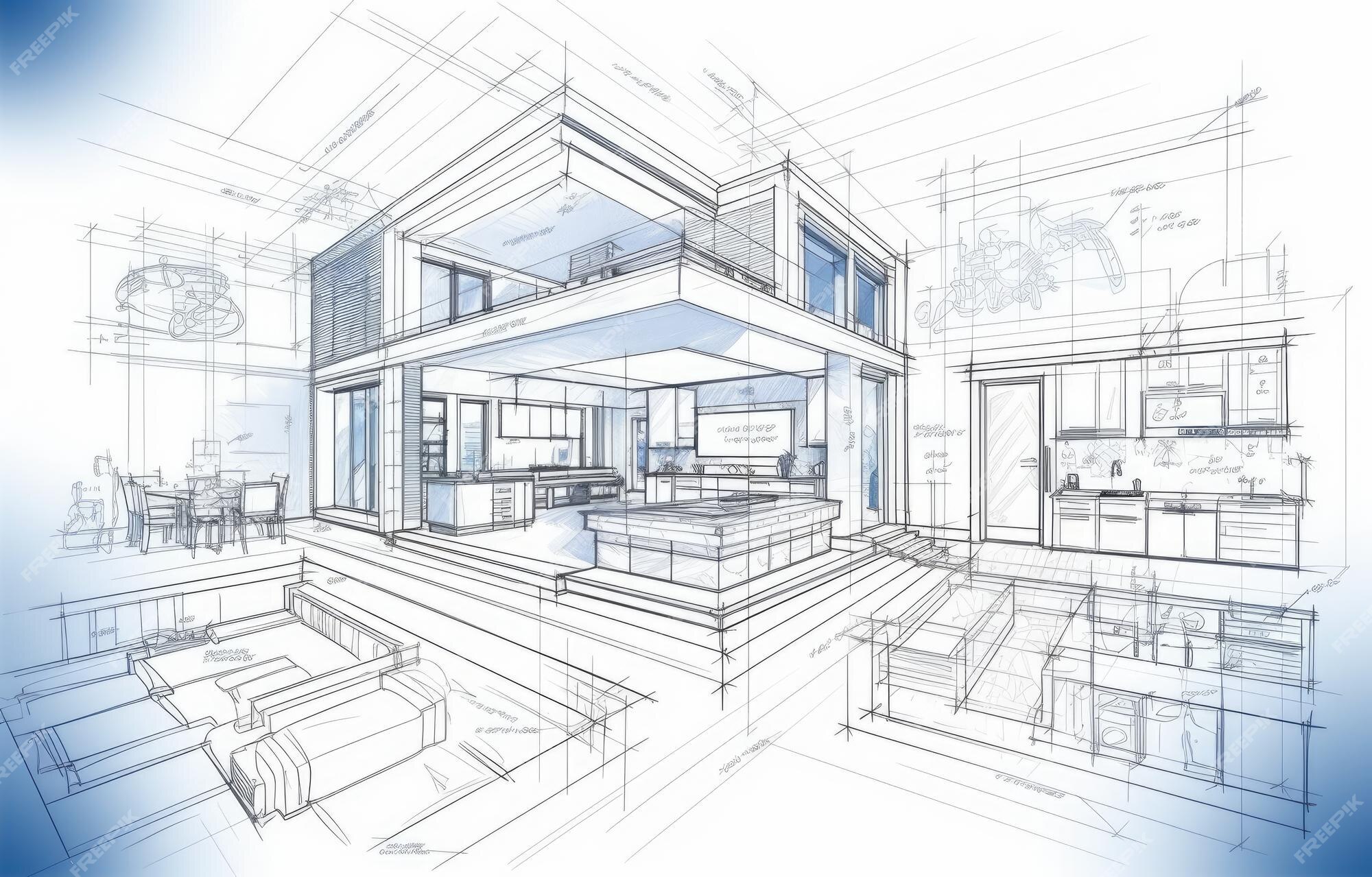 Premium Photo | Interior design home project and house architecture plan